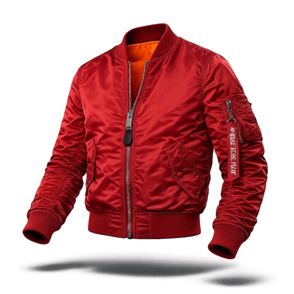 Alpha Industries MA-1 Flight Jacket Mens Small Cherry Red Reversible Bomber Rare